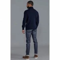 Discount 😉 Mens Merino Wool Fishermans Roll Neck Moss Stitch Jumper Navy By Paul James Knitwear ❤️ -us-Paul James Knitwear Sales 2022 aawsvl7627fbztpggivs