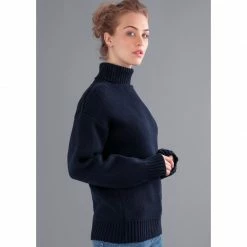 New 👏 Womens Pure Cotton Heavyweight Submariner Roll Neck Jumper Tabitha - Navy By Paul James Knitwear 🔔 -us-Paul James Knitwear Sales 2022 addhlmowitzlwsbeluqc