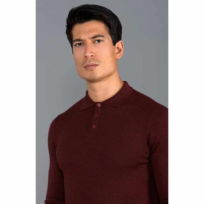 Promo β Mens Extra Fine Merino Wool Long Sleeve Polo π Shirt - Burgundy By Paul James Knitwear π₯ 5 Promo β Mens Extra Fine Merino Wool Long Sleeve Polo π Shirt - Burgundy By Paul James Knitwear π₯ - Image 3