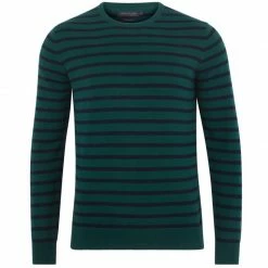 Brand new ✔️ Mens 100% Cotton All Over Stripe Breton Tyrell Jumper - Bottle Green By Paul James Knitwear 😉