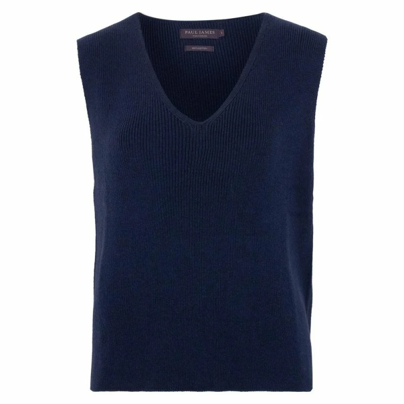 Coupon π₯° Womens 100% Organic Cotton V-Neck Sleeveless Jumper Marine By Paul James Knitwear π 3 Coupon π₯° Womens 100% Organic Cotton V-Neck Sleeveless Jumper Marine By Paul James Knitwear π