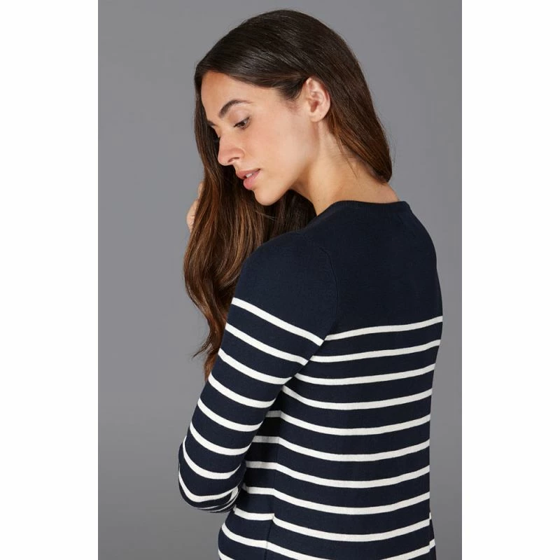 Brand new π Womens Ultra-Fine Cotton Breton Crew Neck Tavia Jumper - Navy By Paul James Knitwear π 5 Brand new π Womens Ultra-Fine Cotton Breton Crew Neck Tavia Jumper - Navy By Paul James Knitwear π - Image 3