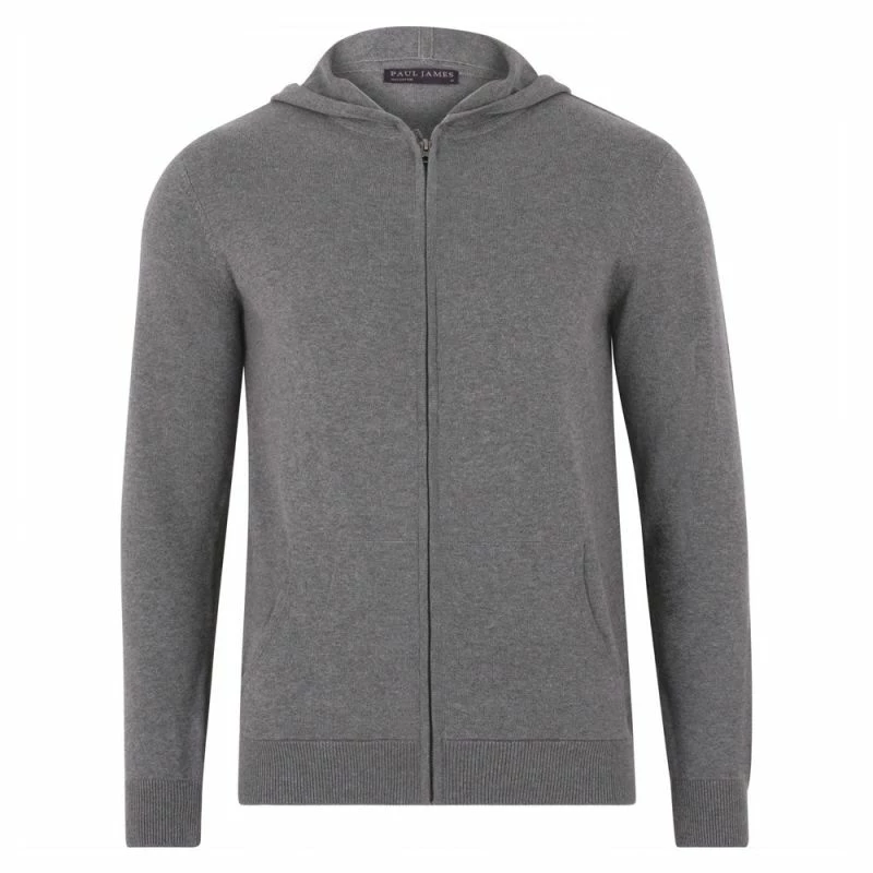 New π Mens Lightweight 100% Cotton Zip Through Knitted Jackson Hoodie - Grey Pewter By Paul James Knitwear β€οΈ 3 New π Mens Lightweight 100% Cotton Zip Through Knitted Jackson Hoodie - Grey Pewter By Paul James Knitwear β€οΈ
