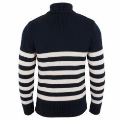 Cheapest ⭐ Men'S Chunky Merino Breton Stripe Submariner Roll Neck Jumper Navy By Paul James Knitwear 🌟 -us-Paul James Knitwear Sales 2022 basmkno2m1ypyqlps5el