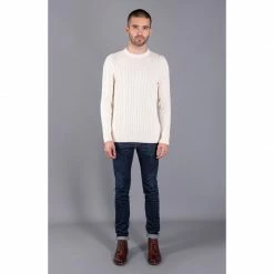 Hot Sale ⭐ Mens 100% Cotton Chunky Cable Hughes Jumper - Ecru By Paul James Knitwear ✨ -us-Paul James Knitwear Sales 2022 bbom9mrszsrddi9niut7