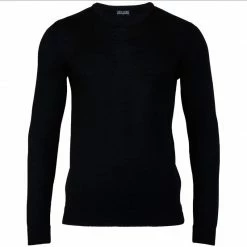 Wholesale ✔️ Mens Extra Fine Merino Wool Crew Neck Callington Jumper - Black By Paul James Knitwear 😉