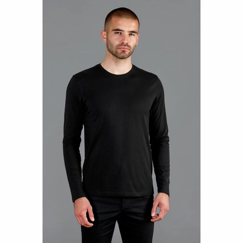 Best deal π₯° Mens Heavyweight Fitted Supima Cotton Long Sleeve Owen Top - Black By Paul James Knitwear β 4 Best deal π₯° Mens Heavyweight Fitted Supima Cotton Long Sleeve Owen Top - Black By Paul James Knitwear β - Image 2