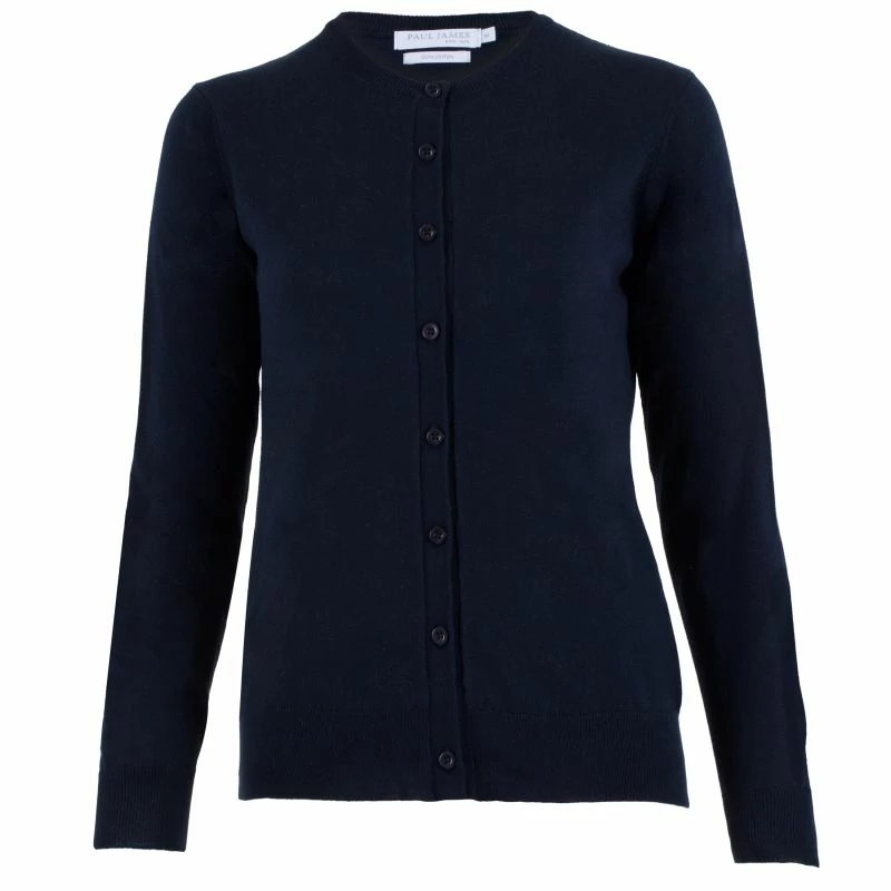 Budget β Womens Ultra-Fine Cotton Button Through Thea Cardigan - Navy By Paul James Knitwear π 3 Budget β Womens Ultra-Fine Cotton Button Through Thea Cardigan - Navy By Paul James Knitwear π