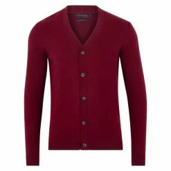 Top 10 😀 Mens Lightweight 100% Cotton Matthew Cardigan - Cabernet By Paul James Knitwear 🧨