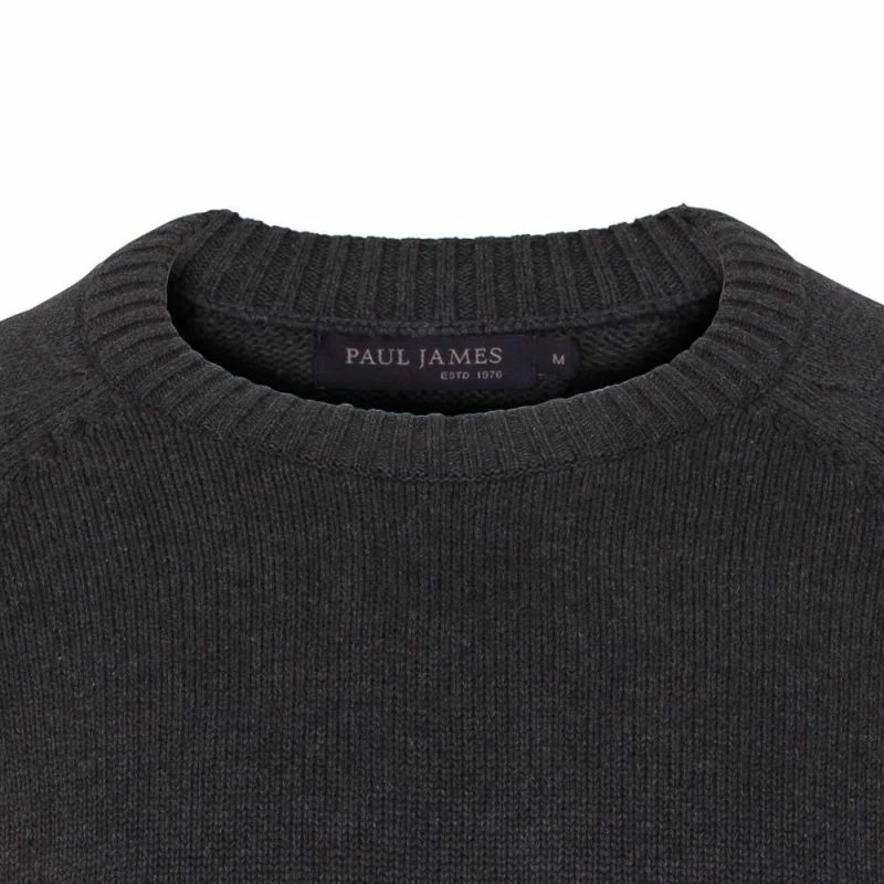 Best deal ⌛ Mens 100% Cotton Midweight Raglan Crew Neck Jumper - Charcoal By Paul James Knitwear ✔️ 5 Best deal ⌛ Mens 100% Cotton Midweight Raglan Crew Neck Jumper - Charcoal By Paul James Knitwear ✔️ - Image 3