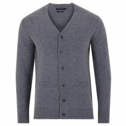 Best deal ✔️ Mens Lambswool Two Pocket Cardigan - Grey Mix By Paul James Knitwear 🔥