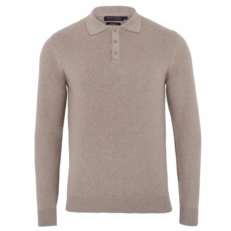 Cheapest β¨ Mens 100% Cotton Long Sleeve Knitted Hall Polo π Shirt - Fawn By Paul James Knitwear π 3 Cheapest β¨ Mens 100% Cotton Long Sleeve Knitted Hall Polo π Shirt - Fawn By Paul James Knitwear π
