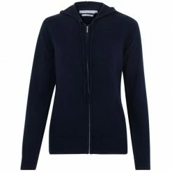 Brand new 😉 Womens 100% Cotton Zip Through Hoodie Navy By Paul James Knitwear 🔔