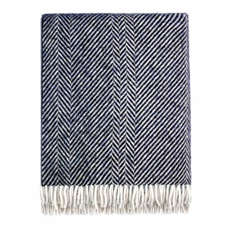 Flash Sale βοΈ Keats Heavyweight Shetland Wool Chevron Blanket - Oxford Blue By Paul James Knitwear π₯° 3 Flash Sale βοΈ Keats Heavyweight Shetland Wool Chevron Blanket - Oxford Blue By Paul James Knitwear π₯°