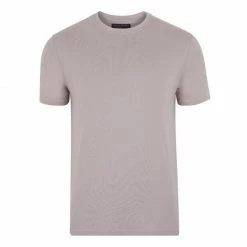 Promo ✨ Mens Heavyweight Relaxed Fit Supima Cotton T-Shirt - Pumice Stone By Paul James Knitwear ✔️