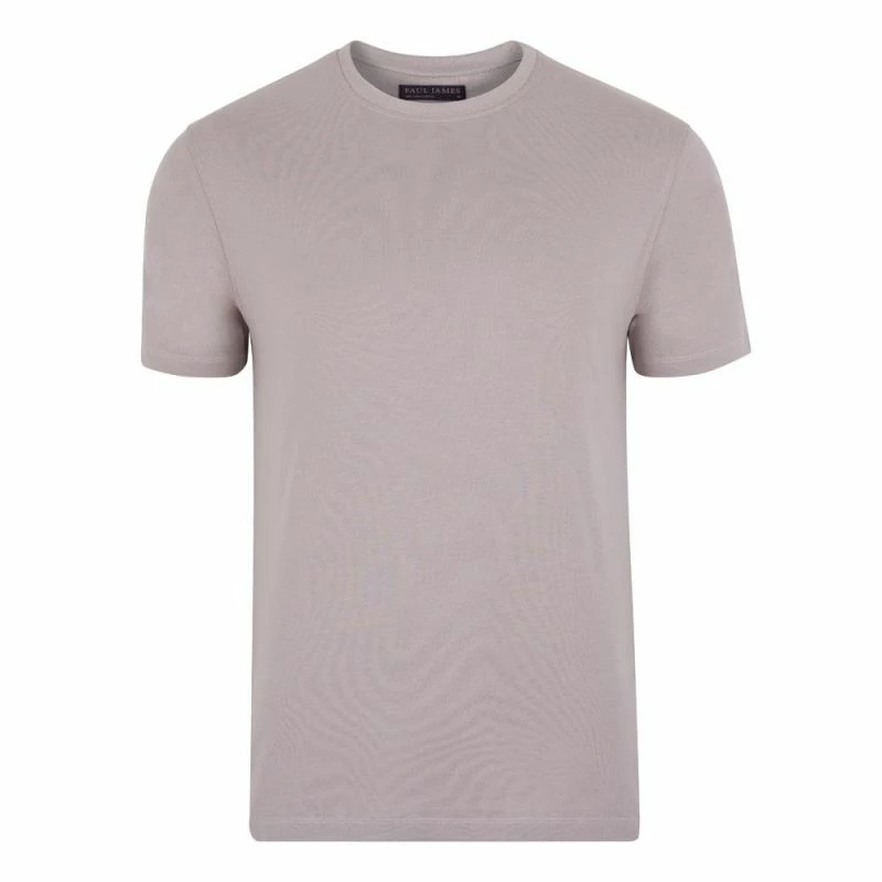 Promo ✨ Mens Heavyweight Relaxed Fit Supima Cotton T-Shirt - Pumice Stone By Paul James Knitwear ✔️ 3 Promo ✨ Mens Heavyweight Relaxed Fit Supima Cotton T-Shirt - Pumice Stone By Paul James Knitwear ✔️