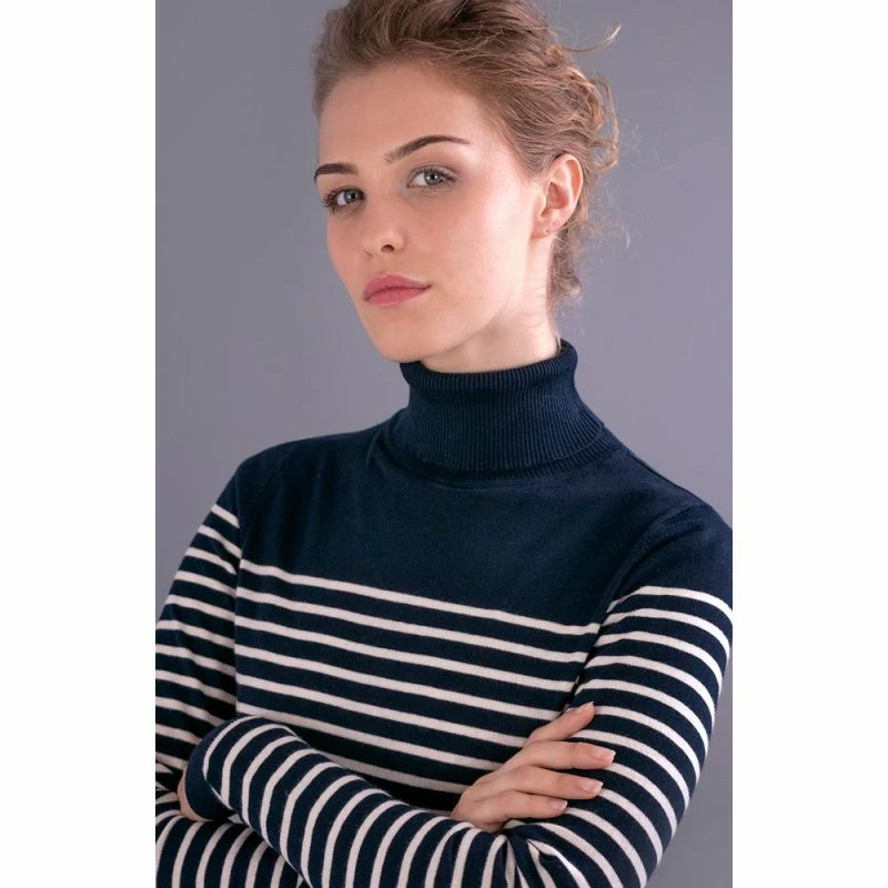 Cheap π Womens Ultra-Fine Cotton Roll Neck Breton Tia Jumper - Navy By Paul James Knitwear β 6 Cheap π Womens Ultra-Fine Cotton Roll Neck Breton Tia Jumper - Navy By Paul James Knitwear β - Image 4