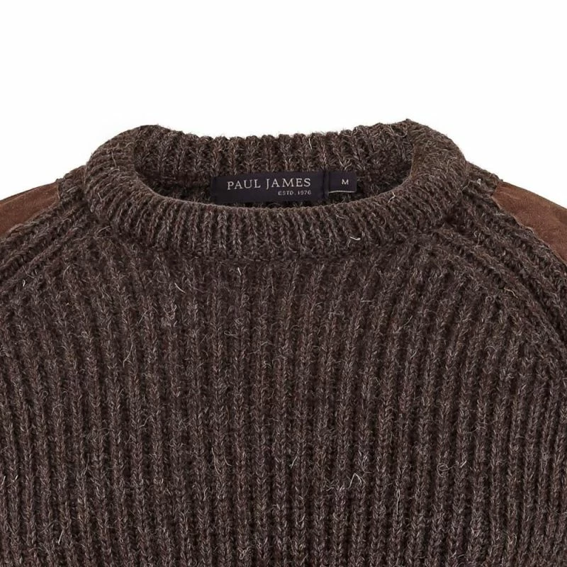 Discount π Mens Chunky British Wool Ribbed Shooting Jumper - Brown By Paul James Knitwear π€© 8 Discount π Mens Chunky British Wool Ribbed Shooting Jumper - Brown By Paul James Knitwear π€© - Image 6