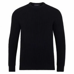 Best reviews of 🌟 Mens 100% British Wool Heavyweight Ribbed Jumper Black By Paul James Knitwear 🎁