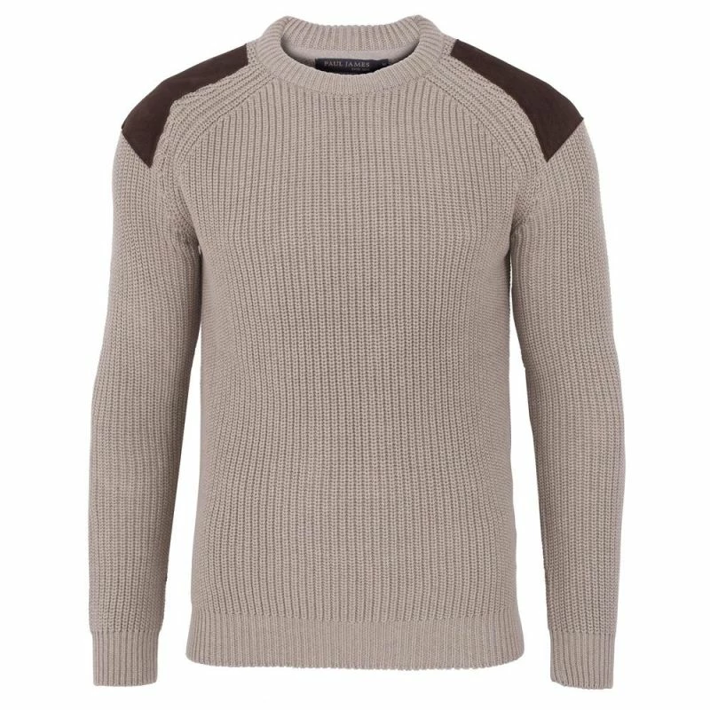 Best Pirce π Mens 100% Cotton Heavyweight Shooting Jumper - Fawn By Paul James Knitwear π 3 Best Pirce π Mens 100% Cotton Heavyweight Shooting Jumper - Fawn By Paul James Knitwear π