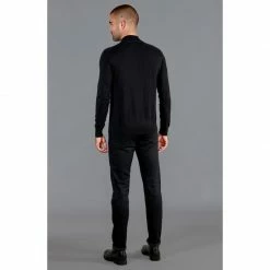 Buy 💯 Mens 100% Ultra Fine Cotton Mock Turtle Neck Spencer Jumper - Black By Paul James Knitwear ✨ -us-Paul James Knitwear Sales 2022 egnkuzbrligijd1gko8r