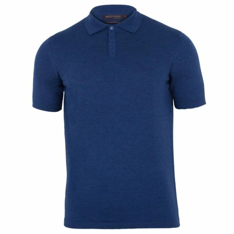 Discount β¨ Mens 100% Extra Fine Merino Wool Short Sleeve Polo π Shirt - Indigo By Paul James Knitwear π₯° 3 Discount β¨ Mens 100% Extra Fine Merino Wool Short Sleeve Polo π Shirt - Indigo By Paul James Knitwear π₯°