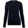 Budget 👍 Womens Pure Extra Fine Merino Wool Crew Neck Hannah Jumper - Navy By Paul James Knitwear 🎁