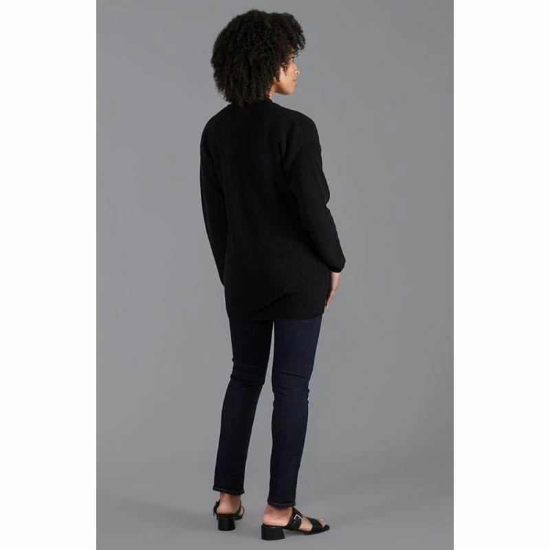 Wholesale β Womens Midweight 100% Cotton Ribbed V Neck Freya Cardigan With Pockets - Black By Paul James Knitwear π 5 Wholesale β Womens Midweight 100% Cotton Ribbed V Neck Freya Cardigan With Pockets - Black By Paul James Knitwear π - Image 3