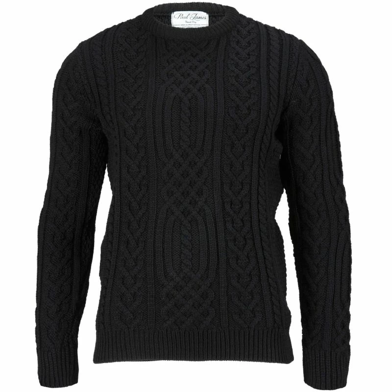 Cheap π Anderson - Merino Wool Chunky Cable Sweater - Black By Paul James Knitwear π 3 Cheap π Anderson - Merino Wool Chunky Cable Sweater - Black By Paul James Knitwear π