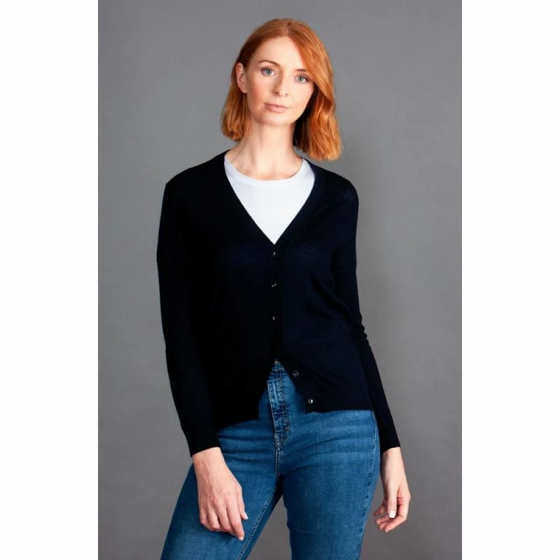 Flash Sale β€οΈ Womens 100% Extra Fine Merino V Neck Long Sleeve Cardigan Navy By Paul James Knitwear π 4 Flash Sale β€οΈ Womens 100% Extra Fine Merino V Neck Long Sleeve Cardigan Navy By Paul James Knitwear π - Image 2