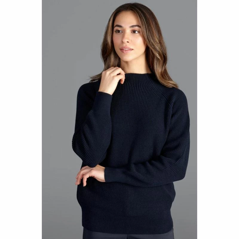 Wholesale βοΈ Womens Pure Cotton High Neck Raglan Jumper Navy By Paul James Knitwear π― 4 Wholesale βοΈ Womens Pure Cotton High Neck Raglan Jumper Navy By Paul James Knitwear π― - Image 2