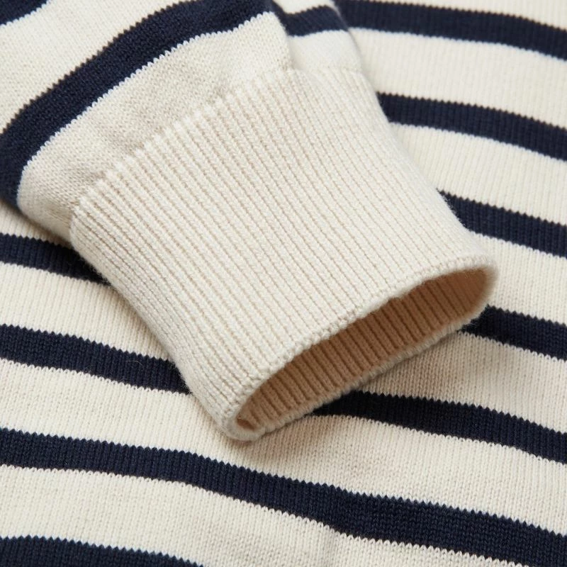 Deals π Mens 100% Cotton Striped Breton Allen Sweater - Ecru By Paul James Knitwear π 6 Deals π Mens 100% Cotton Striped Breton Allen Sweater - Ecru By Paul James Knitwear π - Image 4