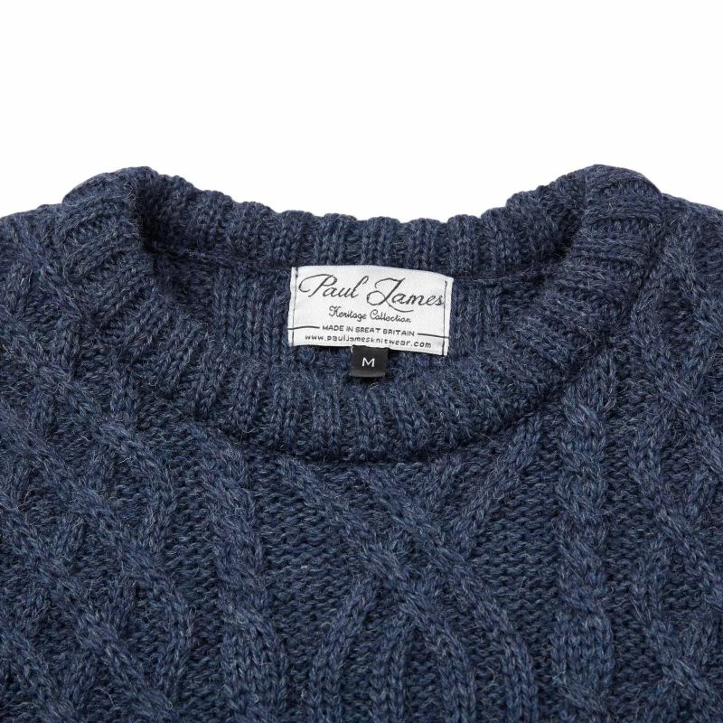 Best deal π₯ Jarvis - Mens British Wool Aran Cable Sweater Denim By Paul James Knitwear π― 6 Best deal π₯ Jarvis - Mens British Wool Aran Cable Sweater Denim By Paul James Knitwear π― - Image 4