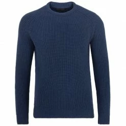 Cheap 🎁 Mens 100% Cotton Fisherman Rib Knit Clark Jumper Blue Melange By Paul James Knitwear 😀