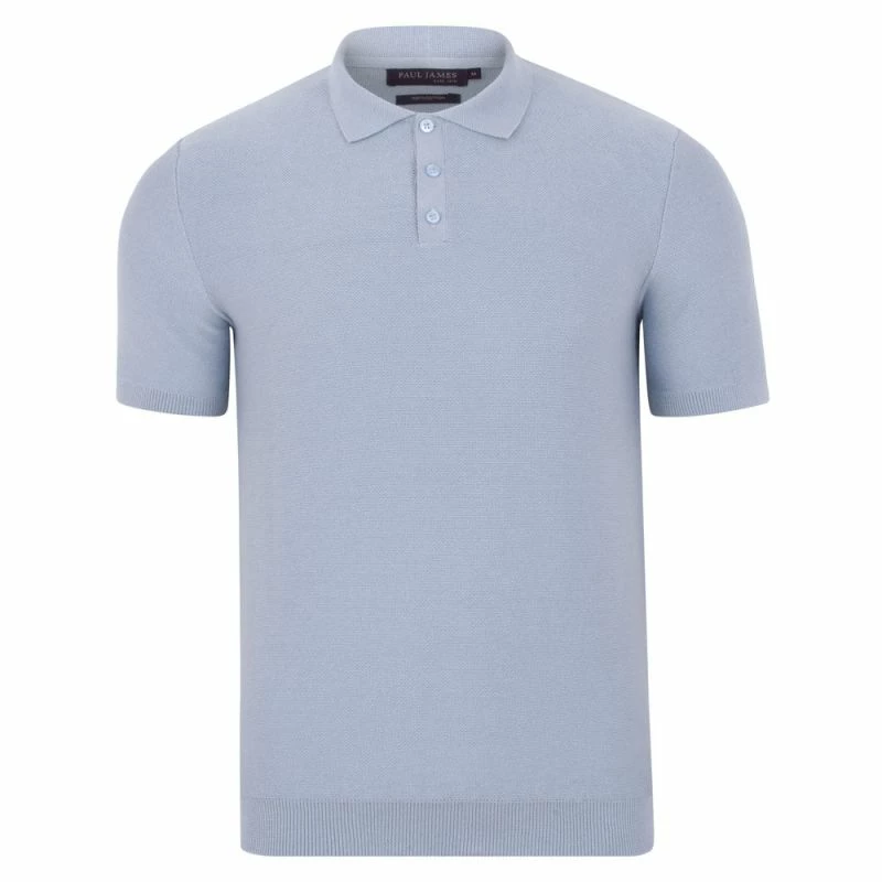 Budget π Mens Midweight 100% Cotton Short Sleeve Polo Zachary π Shirt - Chalk Blue By Paul James Knitwear β 3 Budget π Mens Midweight 100% Cotton Short Sleeve Polo Zachary π Shirt - Chalk Blue By Paul James Knitwear β