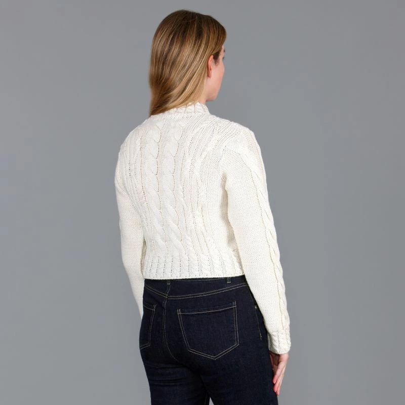 Coupon π Womens 100% Chunky Merino Wool Vintage Aran Cropped Mia Jumper Ecru By Paul James Knitwear π 5 Coupon π Womens 100% Chunky Merino Wool Vintage Aran Cropped Mia Jumper Ecru By Paul James Knitwear π - Image 3