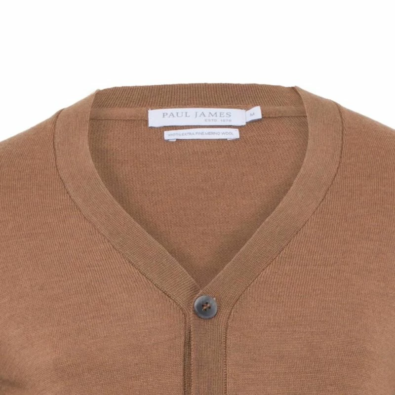 Buy β¨ Mens Lightweight Extra Fine Merino Wool Ravensdale Cardigan - Camel By Paul James Knitwear π 5 Buy β¨ Mens Lightweight Extra Fine Merino Wool Ravensdale Cardigan - Camel By Paul James Knitwear π - Image 3