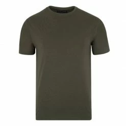 Best deal 👏 Mens Heavyweight Relaxed Fit Supima Cotton T-Shirt - Khaki By Paul James Knitwear 🥰