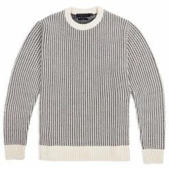 Promo π Mens 100% Cotton Fisherman Tuck Stitch Jumper - Off White By Paul James Knitwear π₯