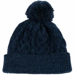 Best Sale ❤️ Fisherman'S British Wool Cable Beanie - Denim By Paul James Knitwear 🔥
