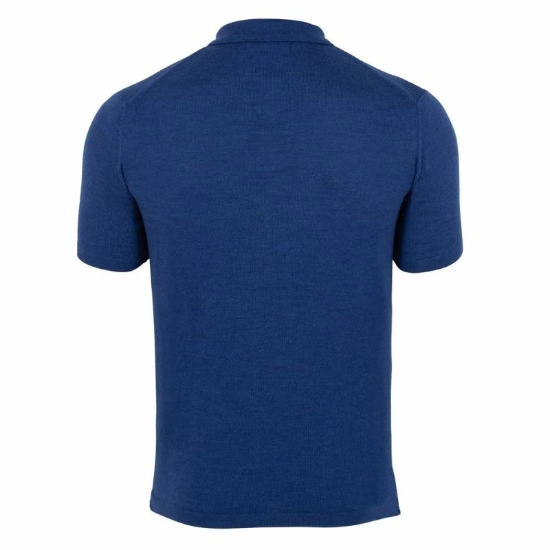 Discount β¨ Mens 100% Extra Fine Merino Wool Short Sleeve Polo π Shirt - Indigo By Paul James Knitwear π₯° 4 Discount β¨ Mens 100% Extra Fine Merino Wool Short Sleeve Polo π Shirt - Indigo By Paul James Knitwear π₯° - Image 2