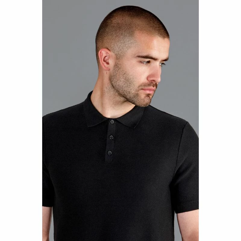 Brand new π Mens Midweight 100% Cotton Short Sleeve Polo Zachary π Shirt - Black By Paul James Knitwear π 6 Brand new π Mens Midweight 100% Cotton Short Sleeve Polo Zachary π Shirt - Black By Paul James Knitwear π - Image 4