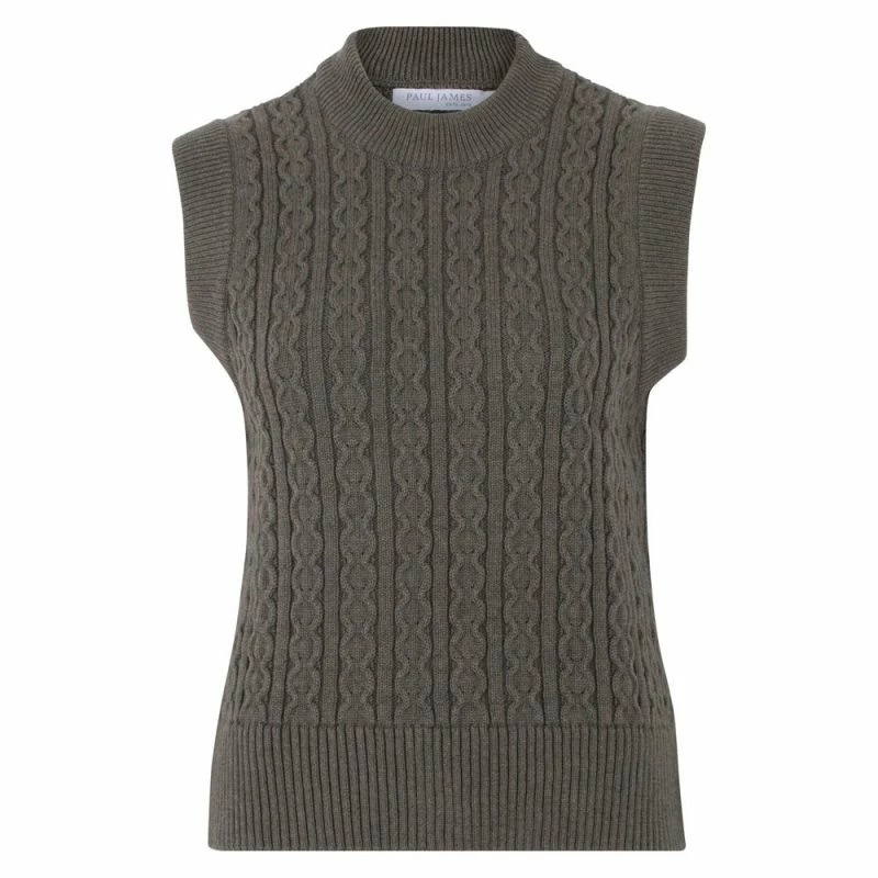 Top 10 π Womens Midweight 100% Cotton Aran Sleeveless Frances Tank - Khaki By Paul James Knitwear β¨ 3 Top 10 π Womens Midweight 100% Cotton Aran Sleeveless Frances Tank - Khaki By Paul James Knitwear β¨
