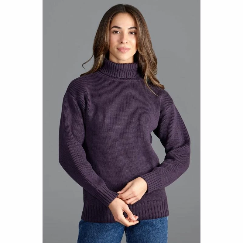 Coupon π₯° Womens Pure Cotton Heavyweight Submariner Roll Neck Jumper Tabitha - Blackcurrant By Paul James Knitwear π₯ 4 Coupon π₯° Womens Pure Cotton Heavyweight Submariner Roll Neck Jumper Tabitha - Blackcurrant By Paul James Knitwear π₯ - Image 2