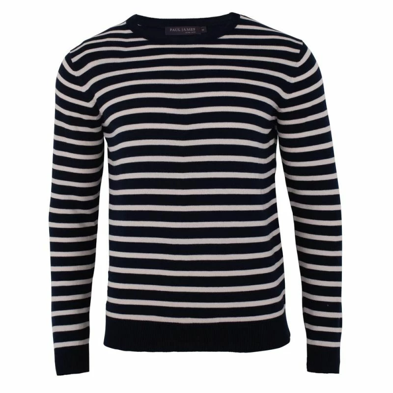 Discount π₯ Mens 100% Cotton All Over Stripe Breton Tyrell Jumper - Navy By Paul James Knitwear π 3 Discount π₯ Mens 100% Cotton All Over Stripe Breton Tyrell Jumper - Navy By Paul James Knitwear π