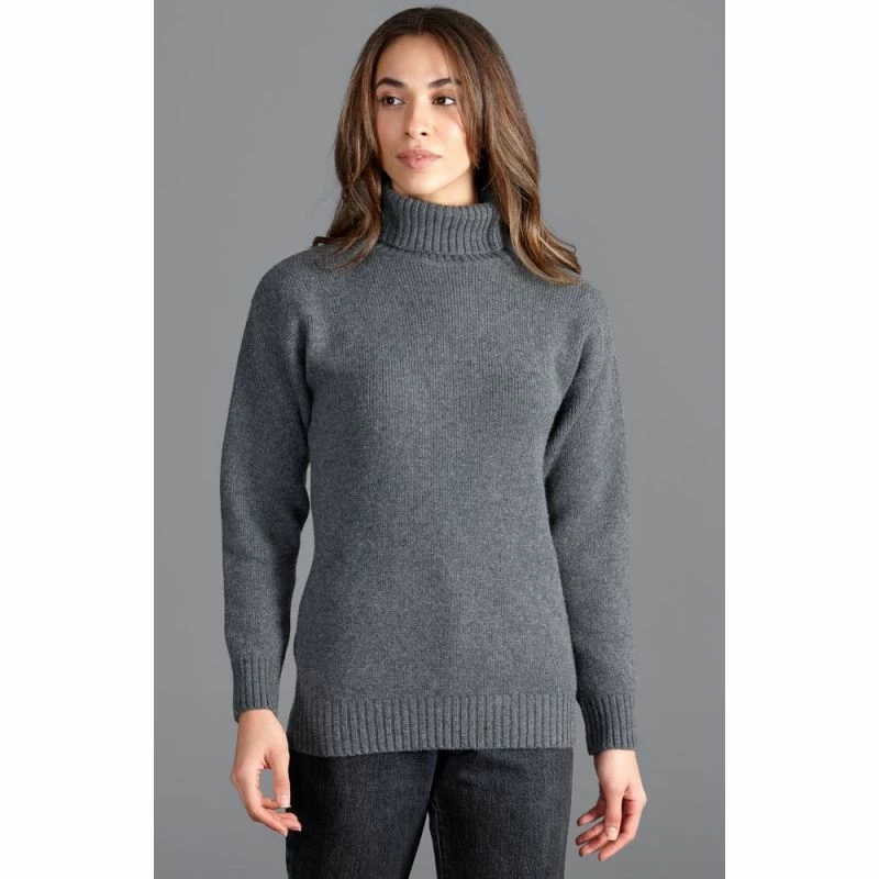Best Pirce β Women's Merino Cashmere Submariner Roll Neck Alessandra Jumper - Graphite By Paul James Knitwear π 4 Best Pirce β Women's Merino Cashmere Submariner Roll Neck Alessandra Jumper - Graphite By Paul James Knitwear π - Image 2