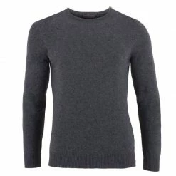 Deals 🌟 Mens 100% Cashmere Crew Neck Rohan Jumper - Derby Grey By Paul James Knitwear 🎉