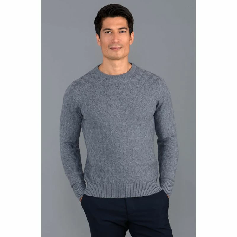 Cheap β¨ Mens 100% Extrafine Merino Wool Textured Cox Jumper- Mid Grey By Paul James Knitwear π 4 Cheap β¨ Mens 100% Extrafine Merino Wool Textured Cox Jumper- Mid Grey By Paul James Knitwear π - Image 2