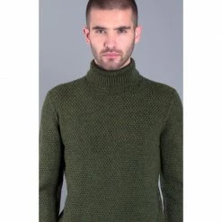 Flash Sale ⌛ Mens Merino Wool Fishermans Roll Neck Moss Stitch Jumper Green By Paul James Knitwear ✨ -us-Paul James Knitwear Sales 2022 irpftxhrizi4qklq3vwc