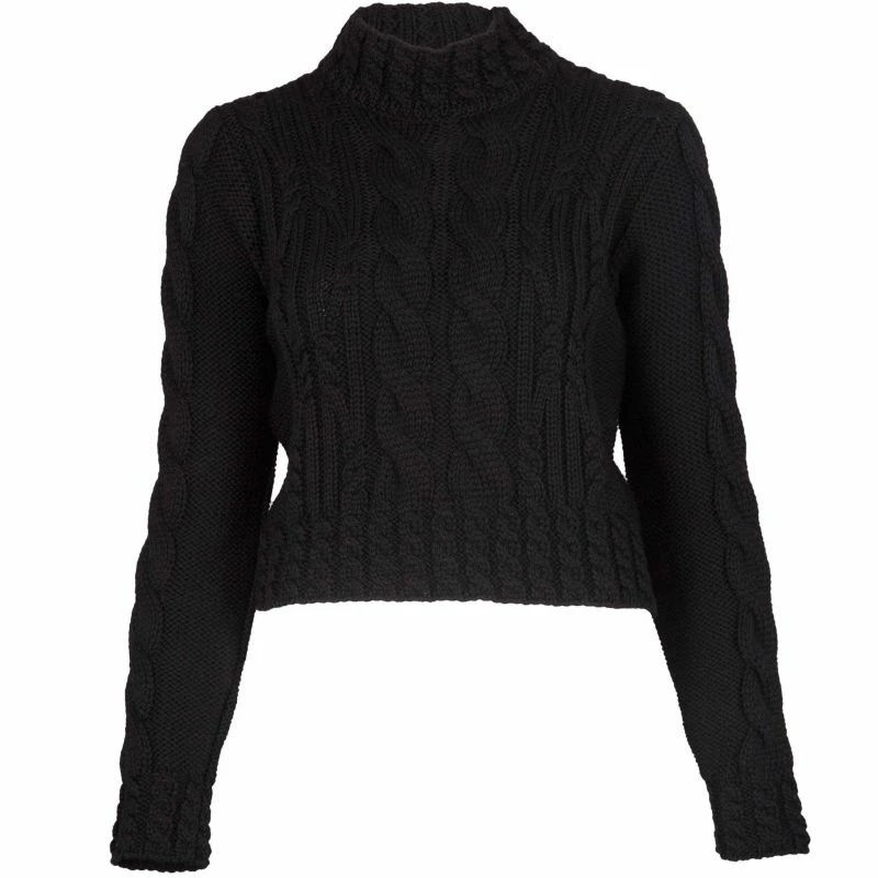 Flash Sale π Womens 100% Chunky Merino Wool Vintage Aran Cropped Mia Jumper Black By Paul James Knitwear β 3 Flash Sale π Womens 100% Chunky Merino Wool Vintage Aran Cropped Mia Jumper Black By Paul James Knitwear β